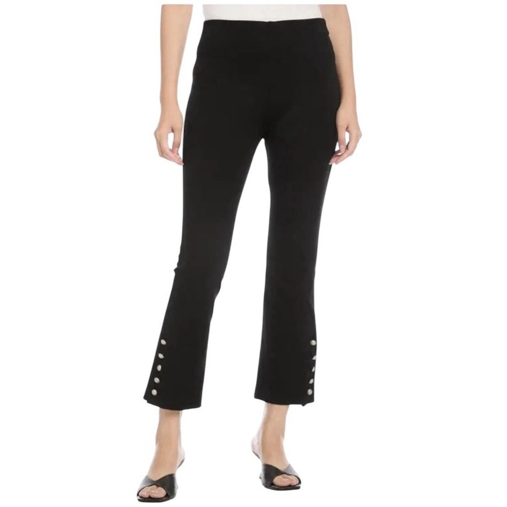 Karen Kane Pants Women's Medium Black Cropped Flare Pull On Stretch‎ Career